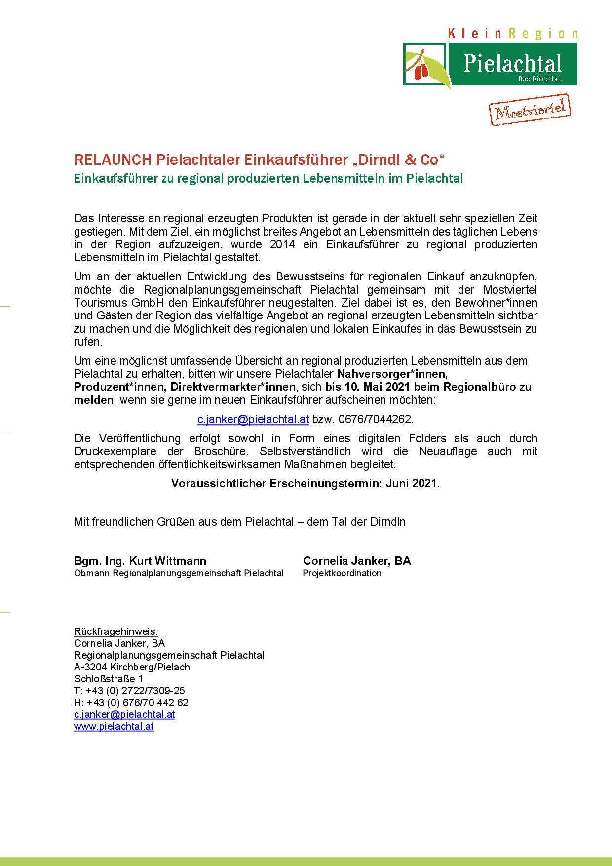 Website Beitrag Relaunch Regionaler Einkaufsführer 2021