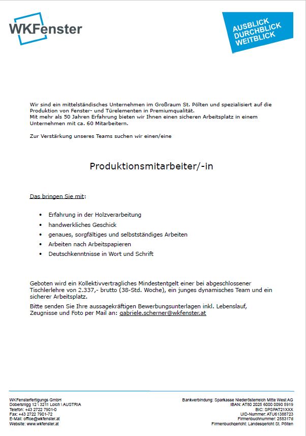 Stellenausschreibungen WKF