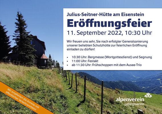 Eröffnung Julius-Seitner-Hütte am Eisensteinhütte 11.09